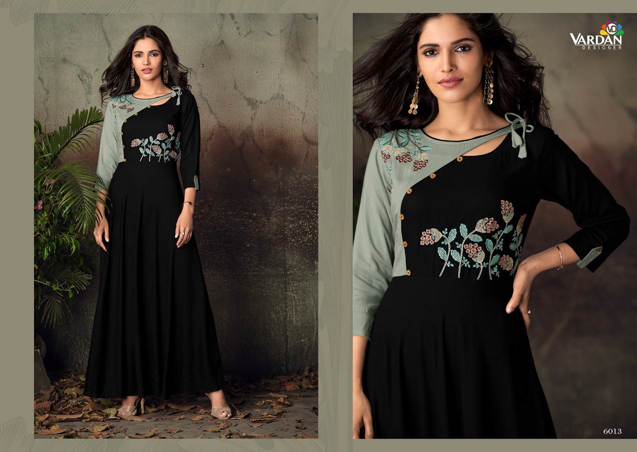Gulnaz Vol-2 Vardan Designer Rayon Long Ladies Kurta Gulnaz Vol-2 Vardan Designer Rayon Long Ladies Kurta